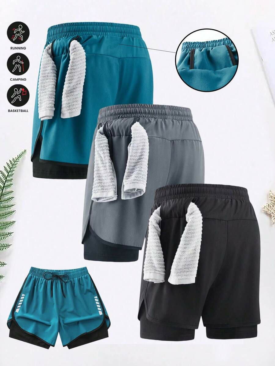 Women’s 6-Pack Summer Lightweight Quick-Dry Double-Layer Athletic Shorts