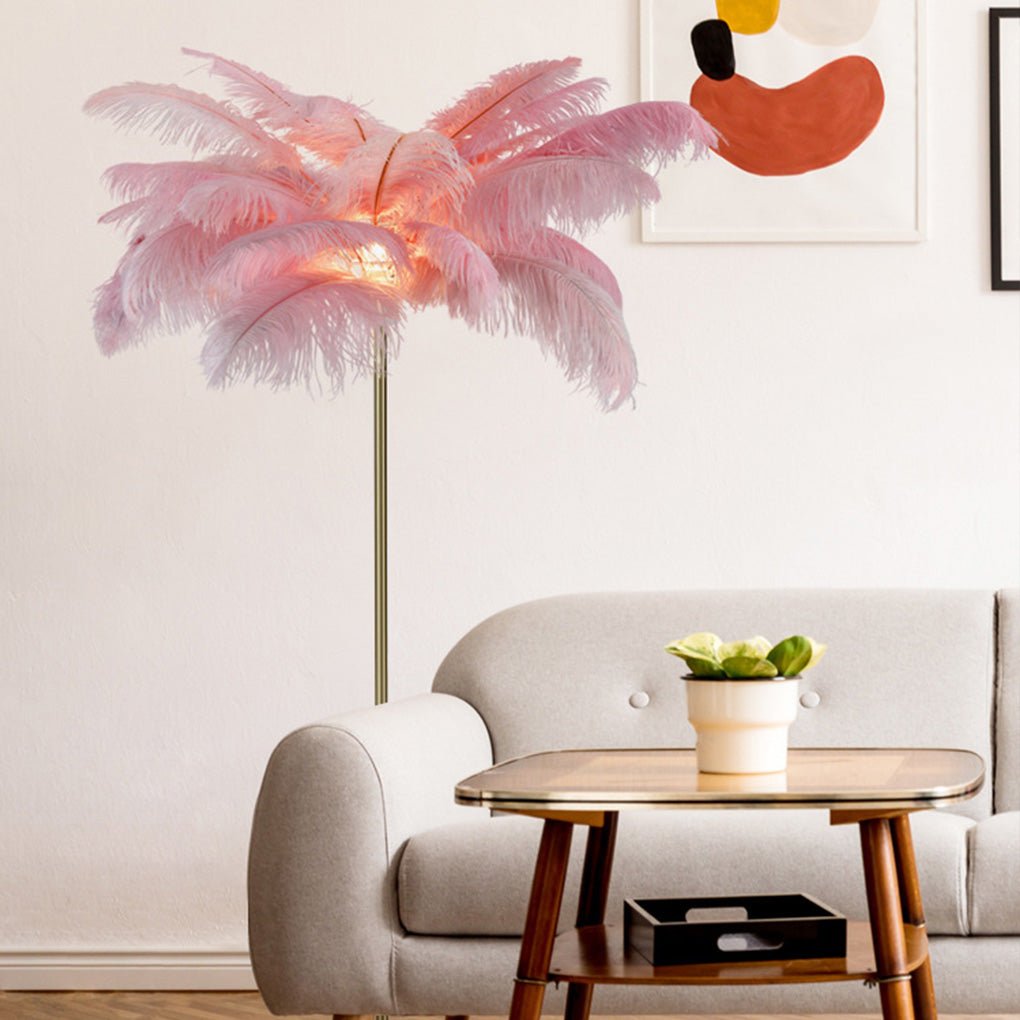 Nordic Vertical Feathers LED Simple Luxurious Delicate Elegant Design Floor Lamp