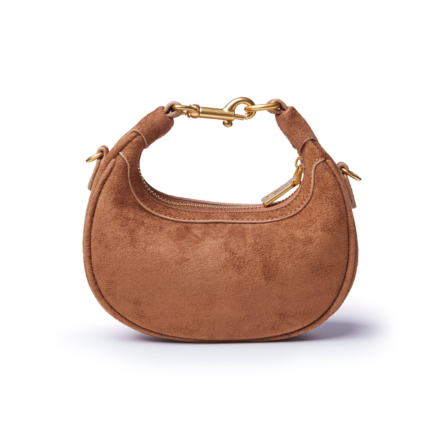 NANO SUEDE HOBO BAG - BROWN
