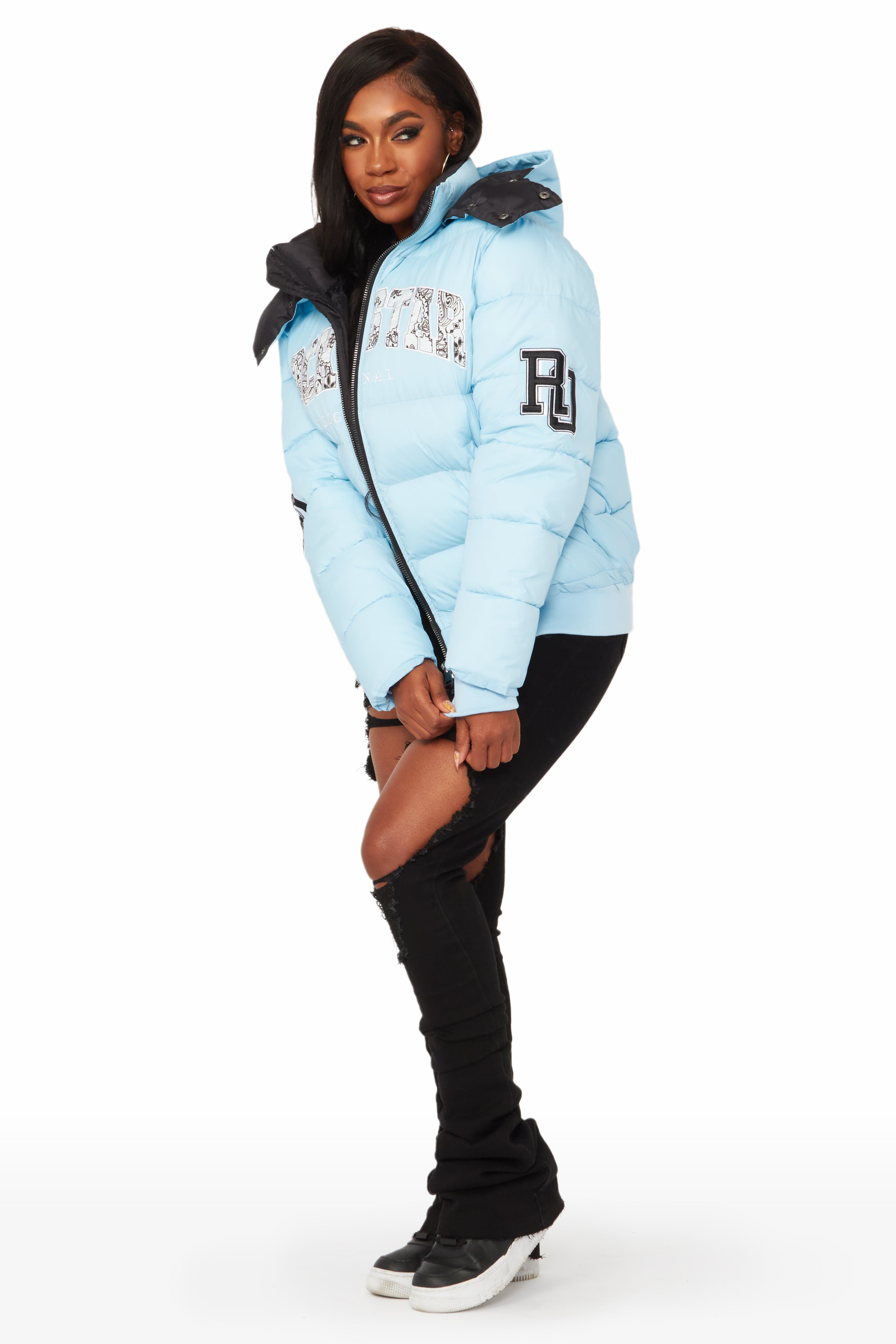Latoya Baby Blue Oversized Puffer Jacket
