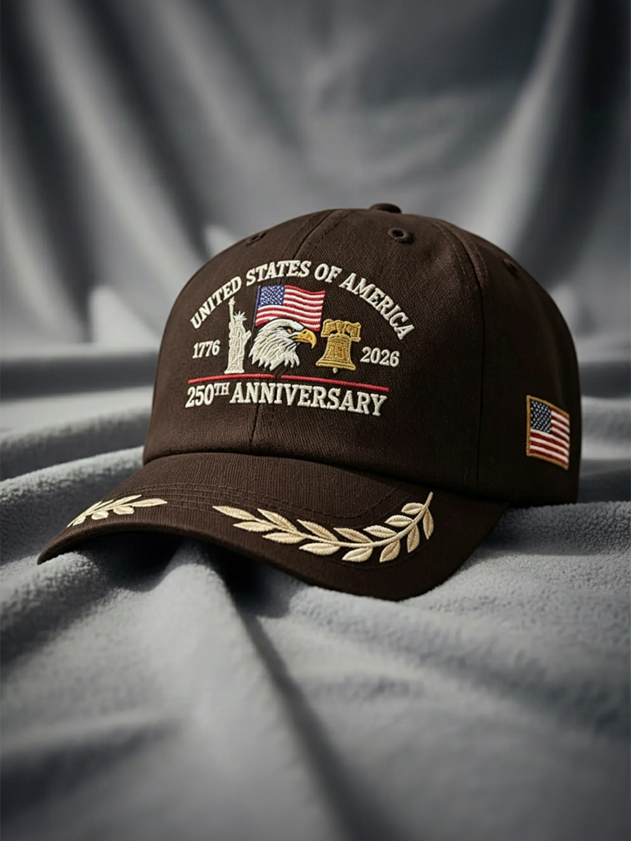USA 250th Anniversary Statue Of Liberty & Liberty Bell Embroidered Baseball Cap