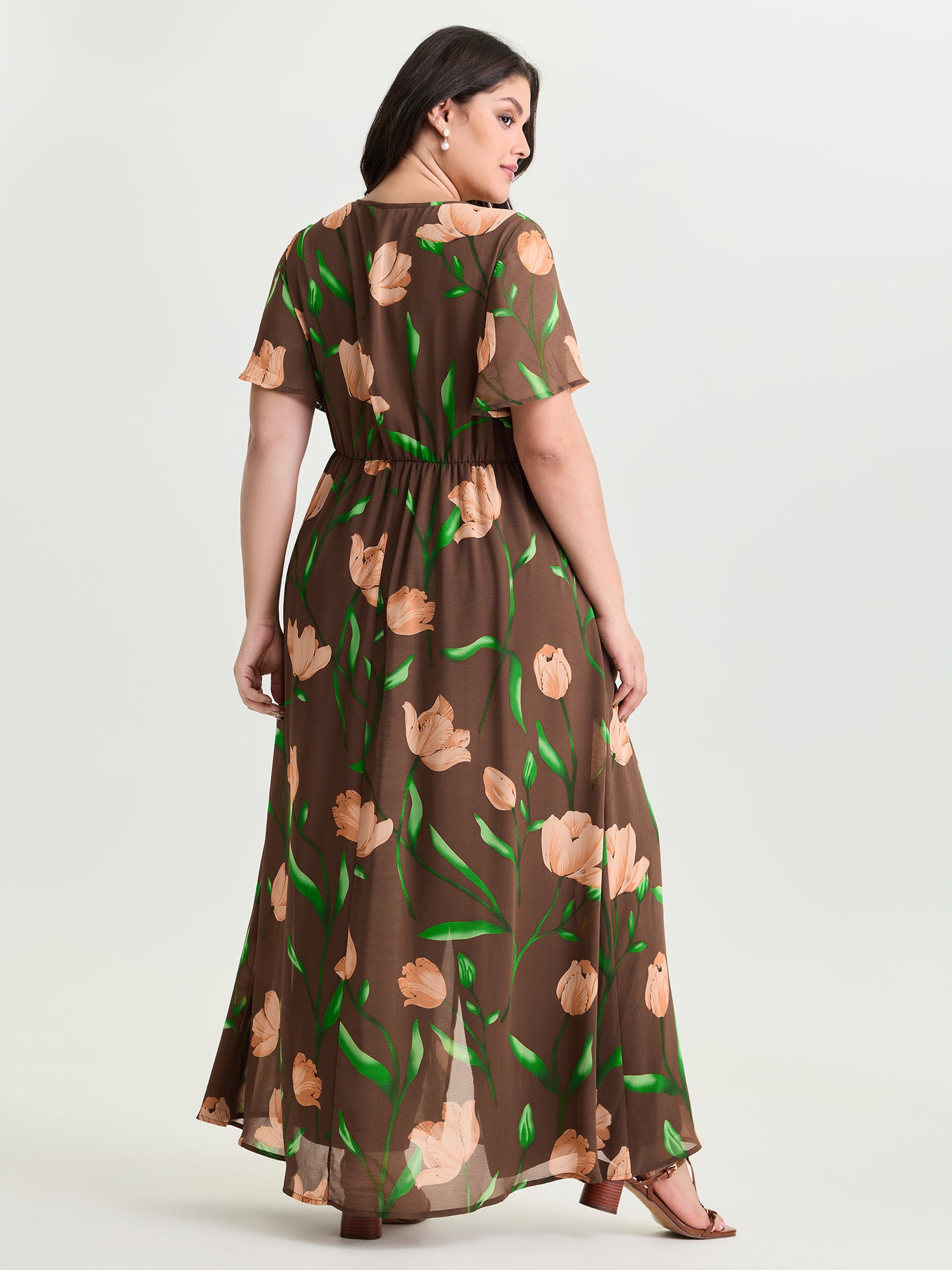 Hidden Zipper Floral Layered Pockets Jumpsuit