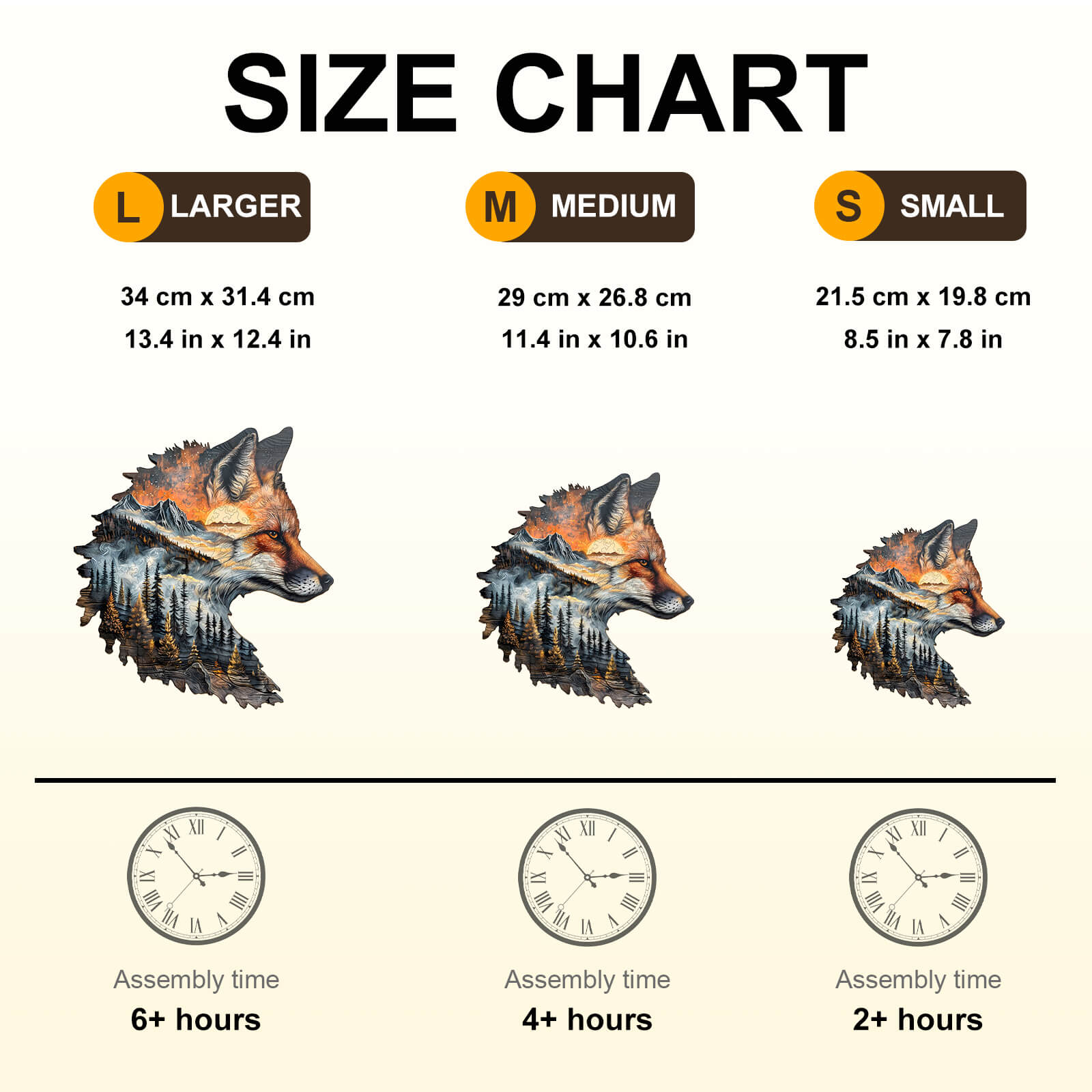 Sunset Fox Wooden Jigsaw Puzzle