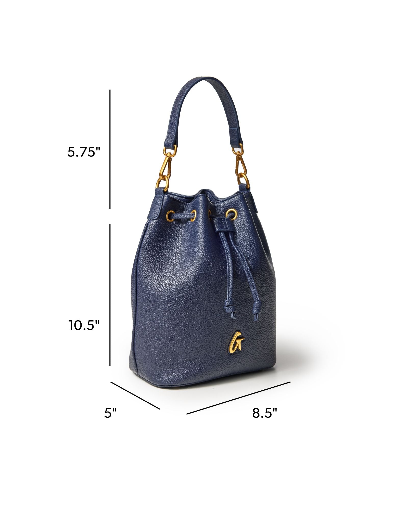 MEDIUM PEBBLE BUCKET BAG - NAVY