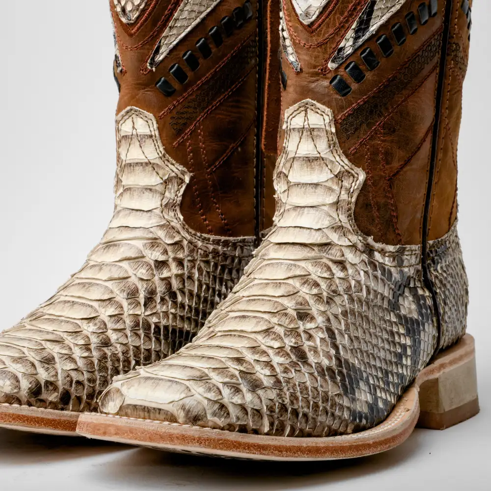 Genuine Python Boots - Square Toe