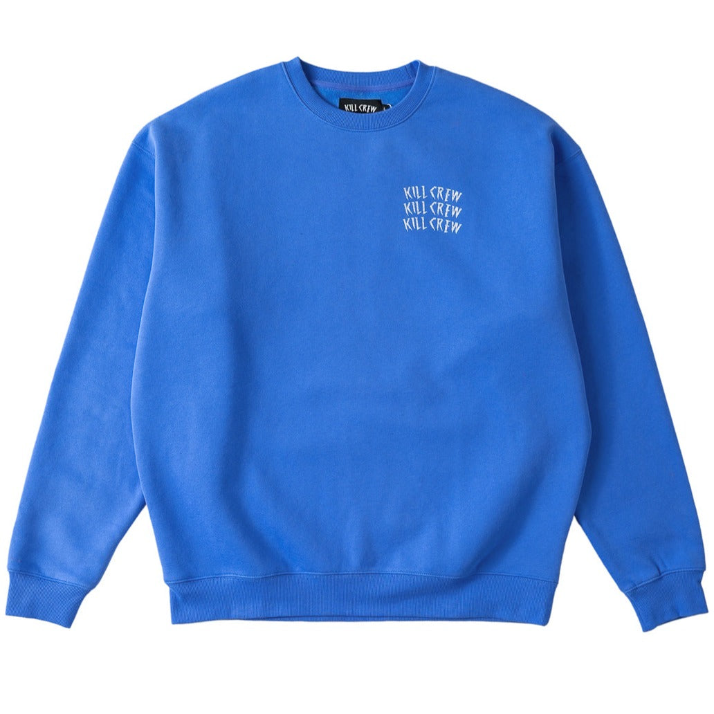 OVERSIZED LUX WAR WOLF CREW NECK - BLUE / WHITE