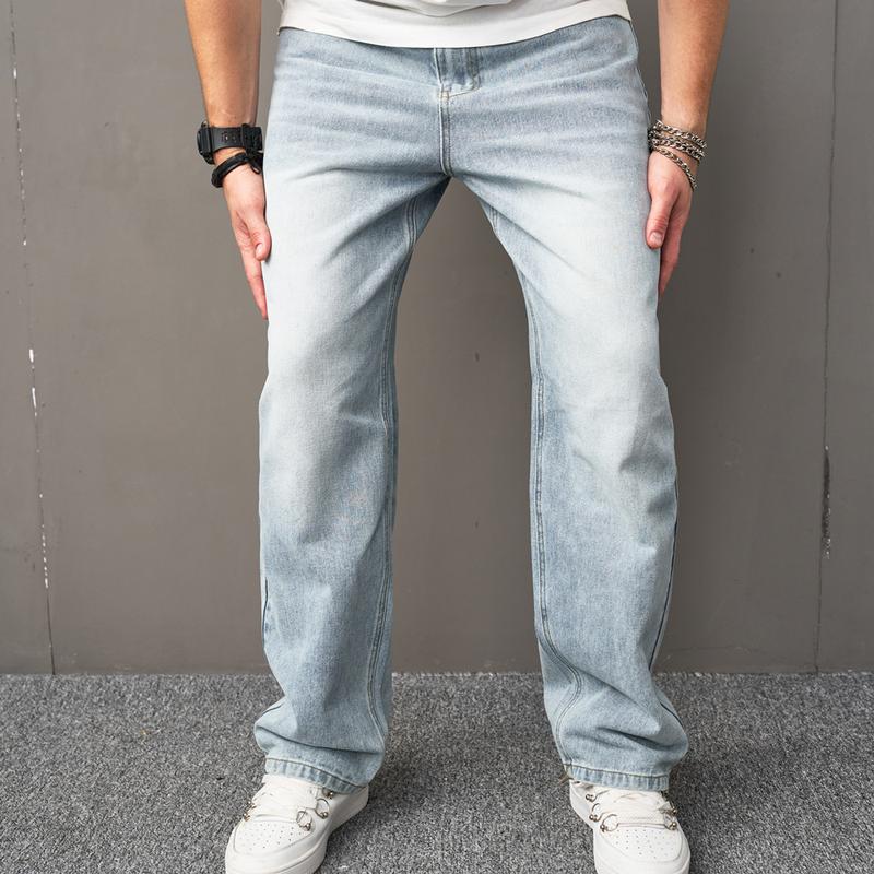Men’s Loose Fit Cargo Denim Pants — Relaxed Streetwear Style