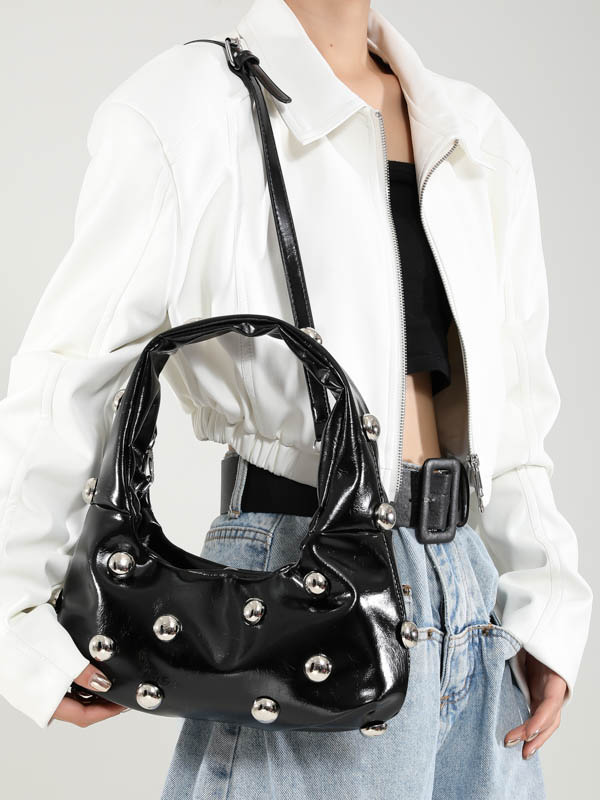Geometric Rivet Shoulder Bags Handbags