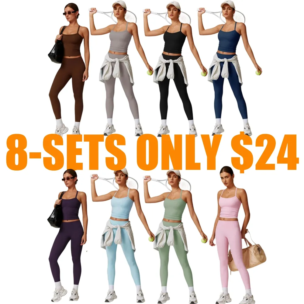 Women's Solid Cut Out Backless Cami Top & High Waist Leggings Tracksuit Set