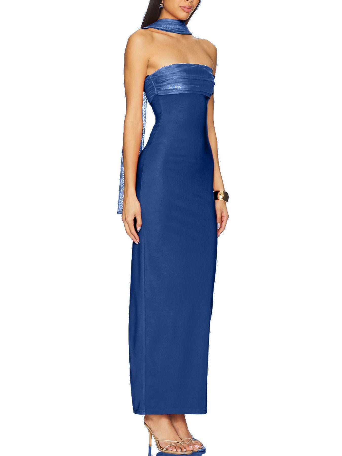 Ruched Tube Maxi Dress