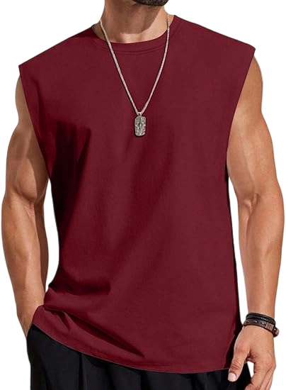 Men's Solid Color Round Neck Tank Top, Loose Casual Comfy Classic Crew Neck Sleeveless Top for Summer