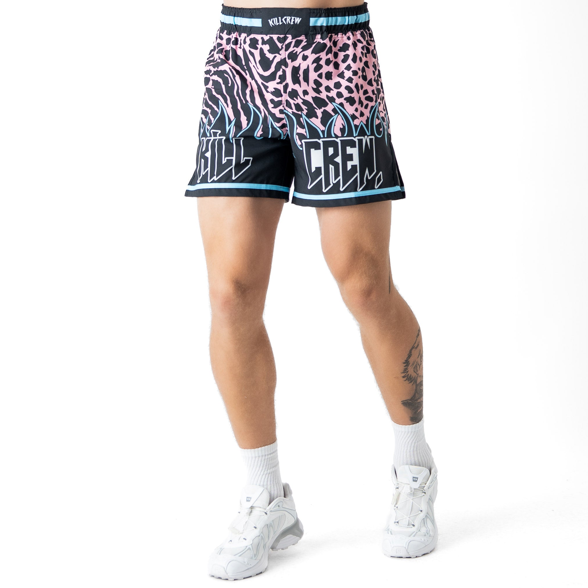 BSEM FIGHT SHORTS (THAI CUT) - BLUE / PINK