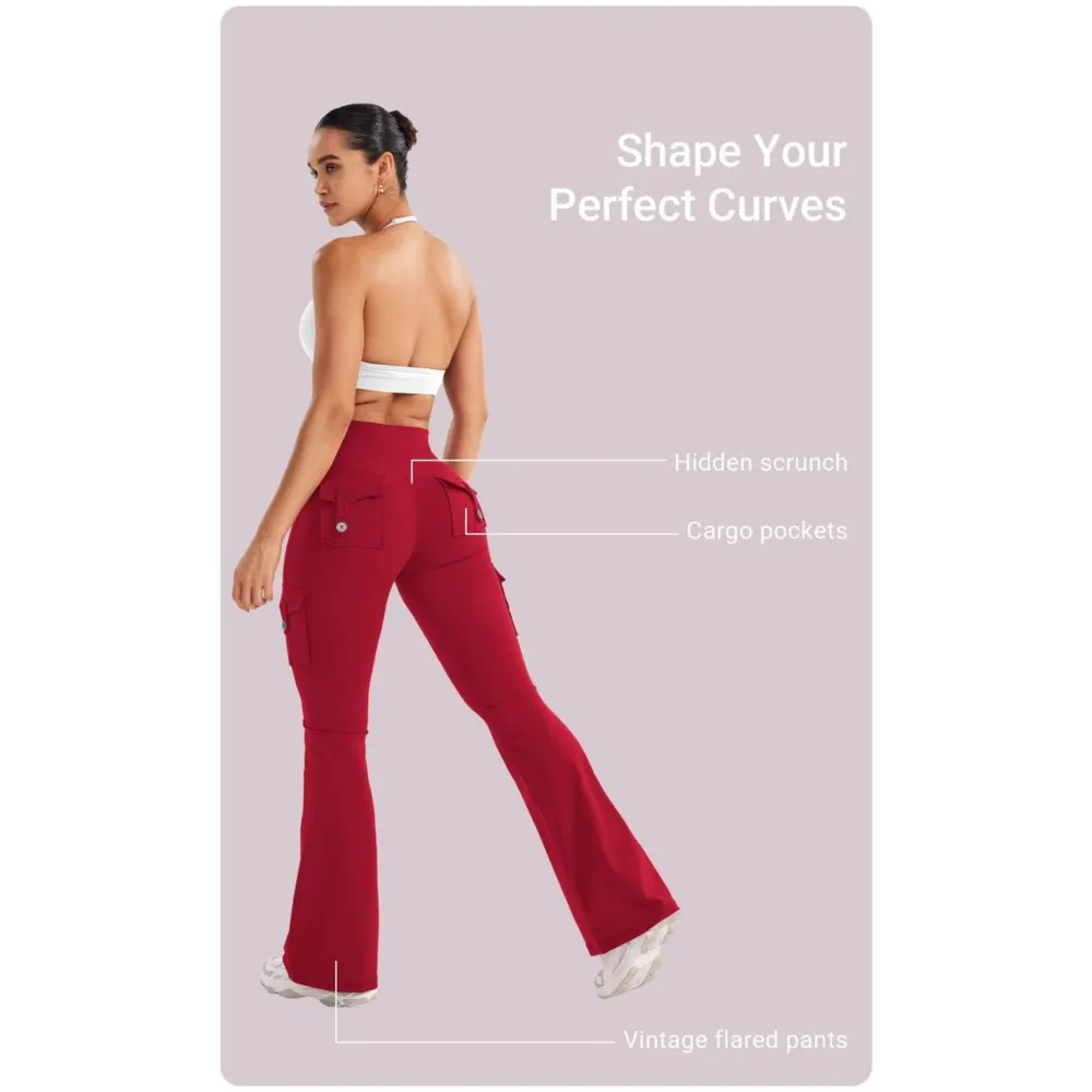 Women's Yoga Flare Leggings with Pockets Hidden