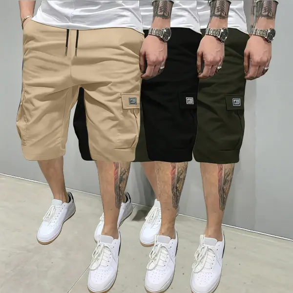 Men’s Summer Lightweight 3-Pack Cargo Shorts with Multiple Pockets