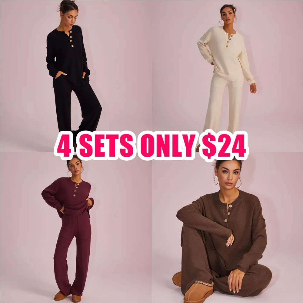 Women's Waffle Knit Loungewear Set