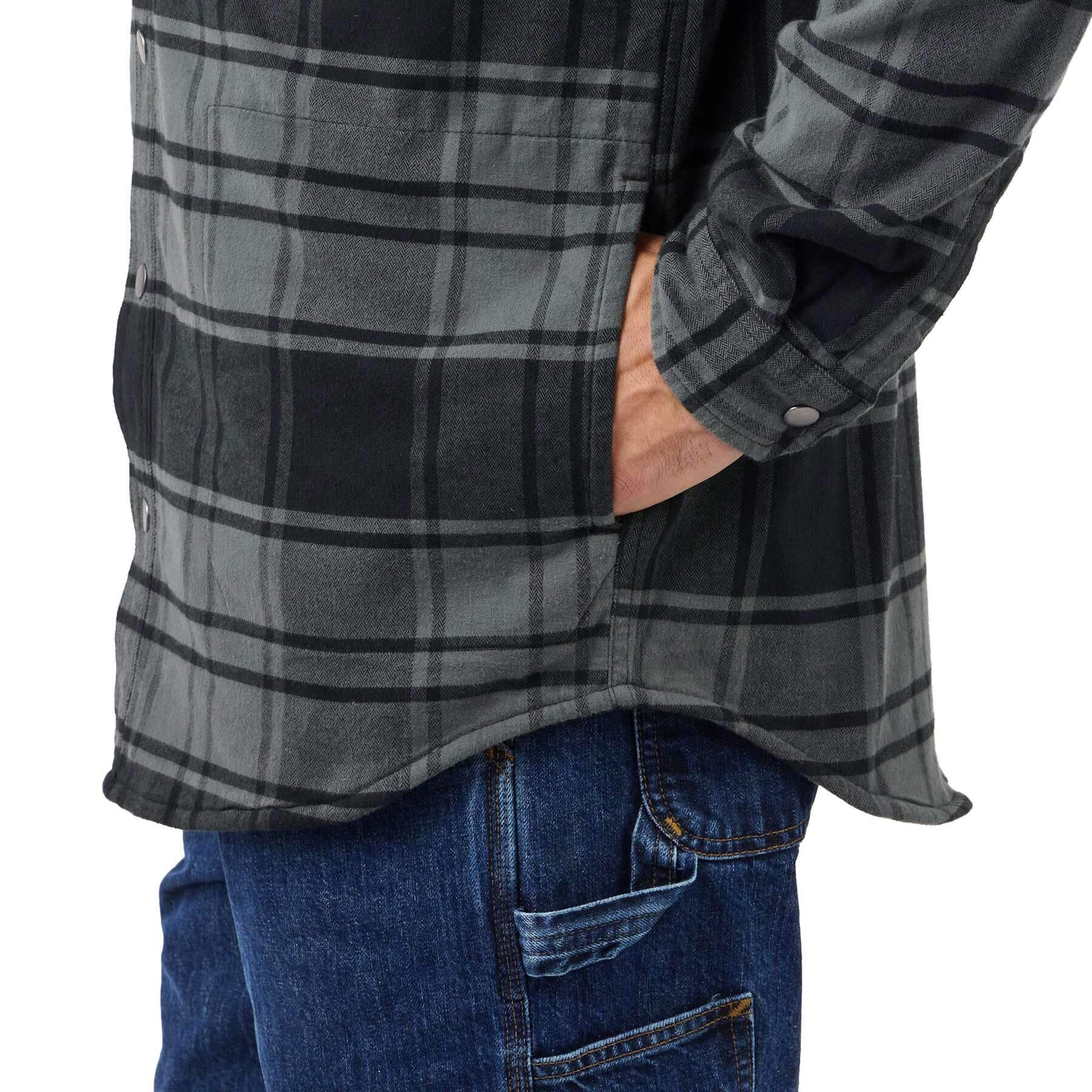 CHT Fleece-Lined Flannel Hooded Shirt Jacket 105621
