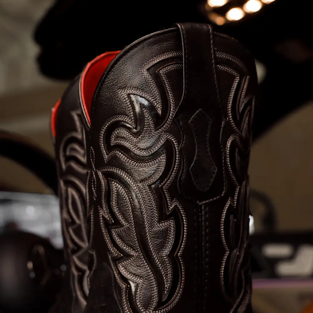 TOTAL BLACK Rough-Out Leather Boots - Square Toe