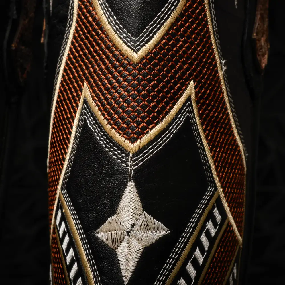 Brown Water Snake Leather Boots - Cutter Toe