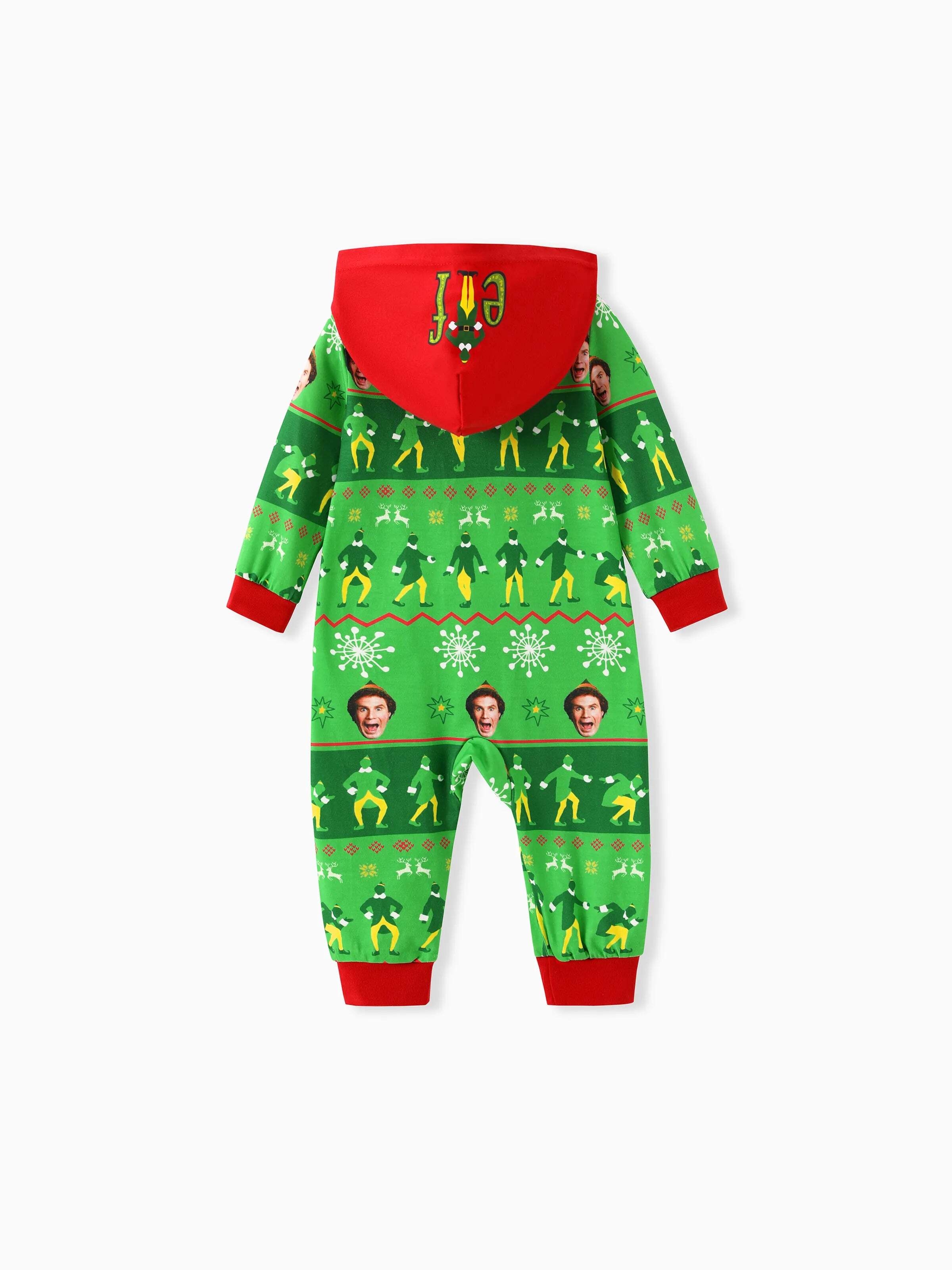 Christmas Family Matching Fair Isle Pattern Hooded Jumpsuit Green