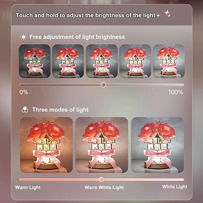 Rose Crystal Table Lamp