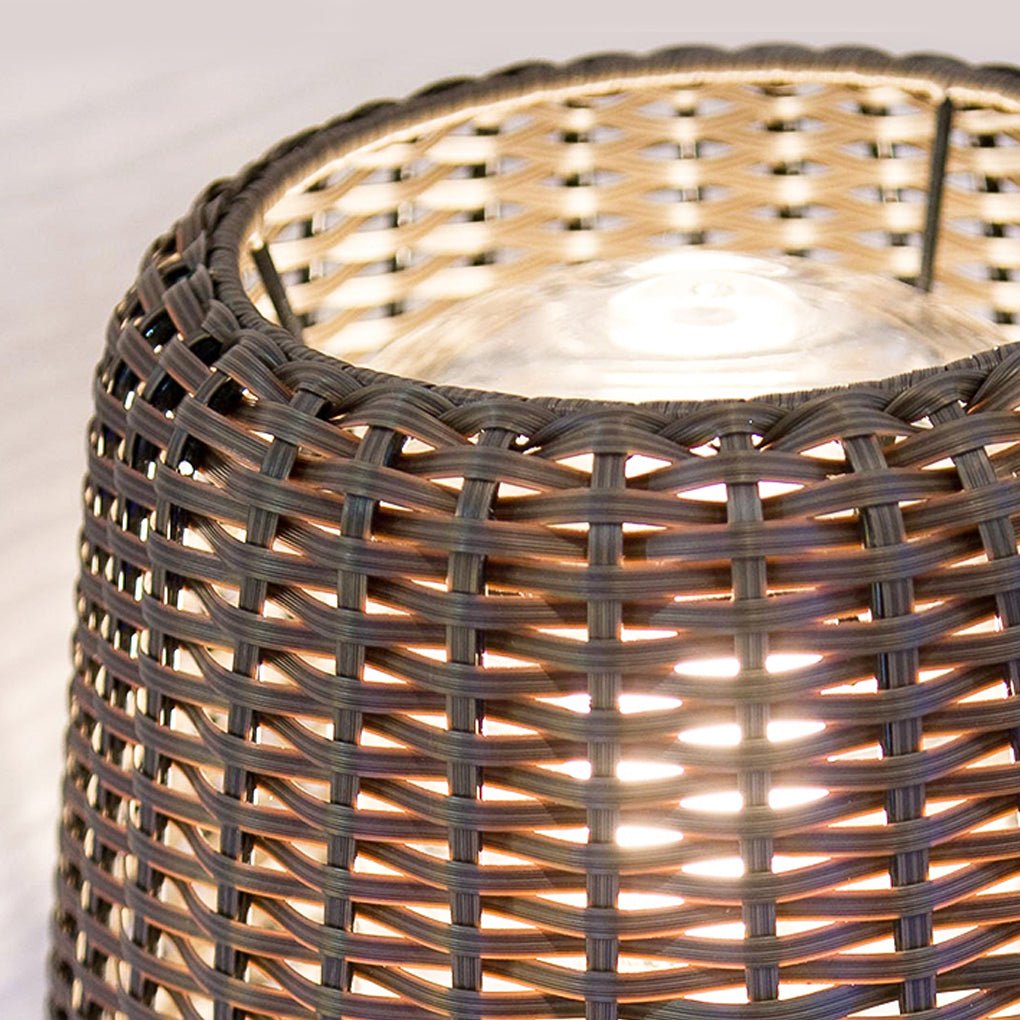 Rattan Craft Waterproof LED Outdoor Landscape Decorative Lighting Chandelier Table Lamp