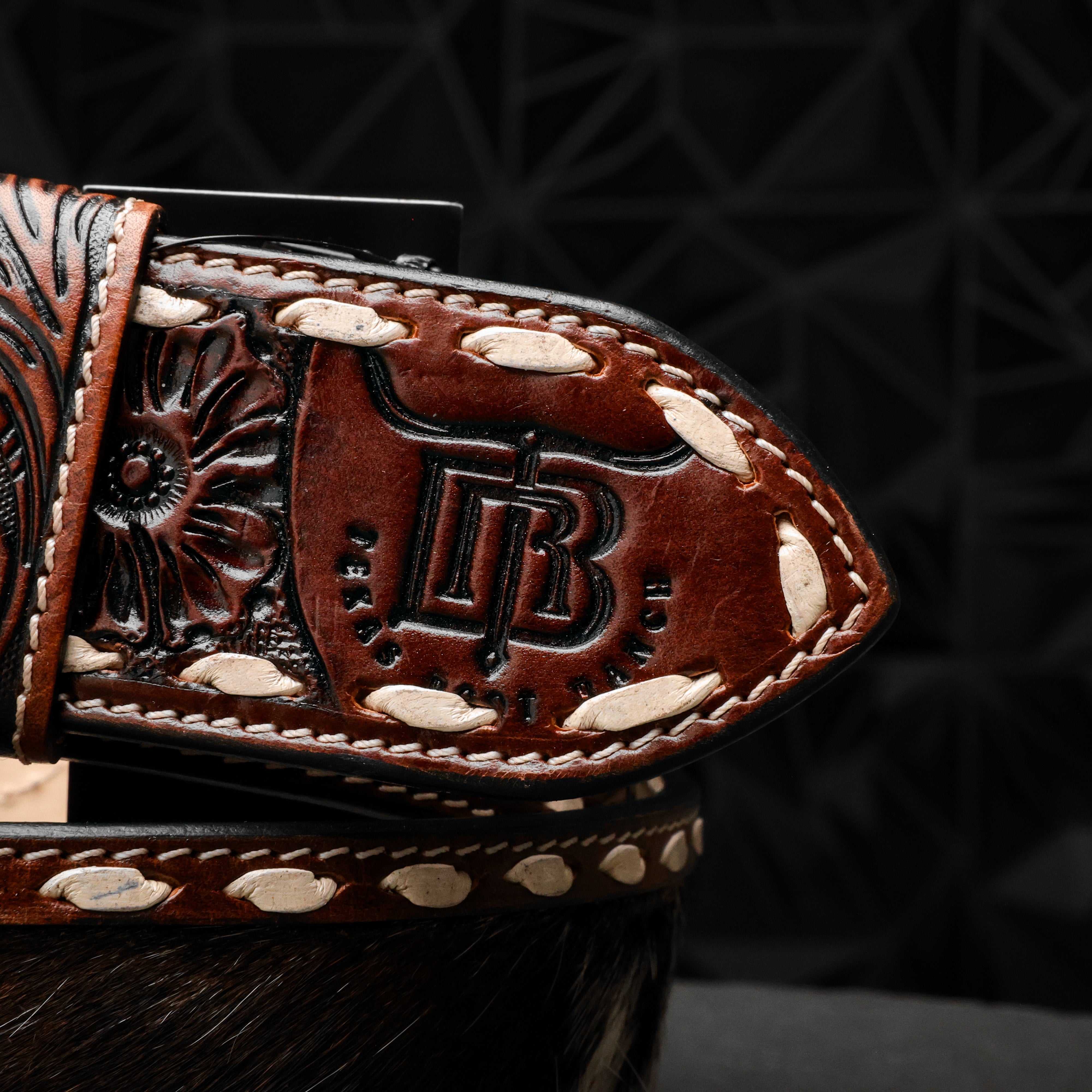 2 Inch Hand-Tooled Artesanal Genuine Cowhide Leather Belt