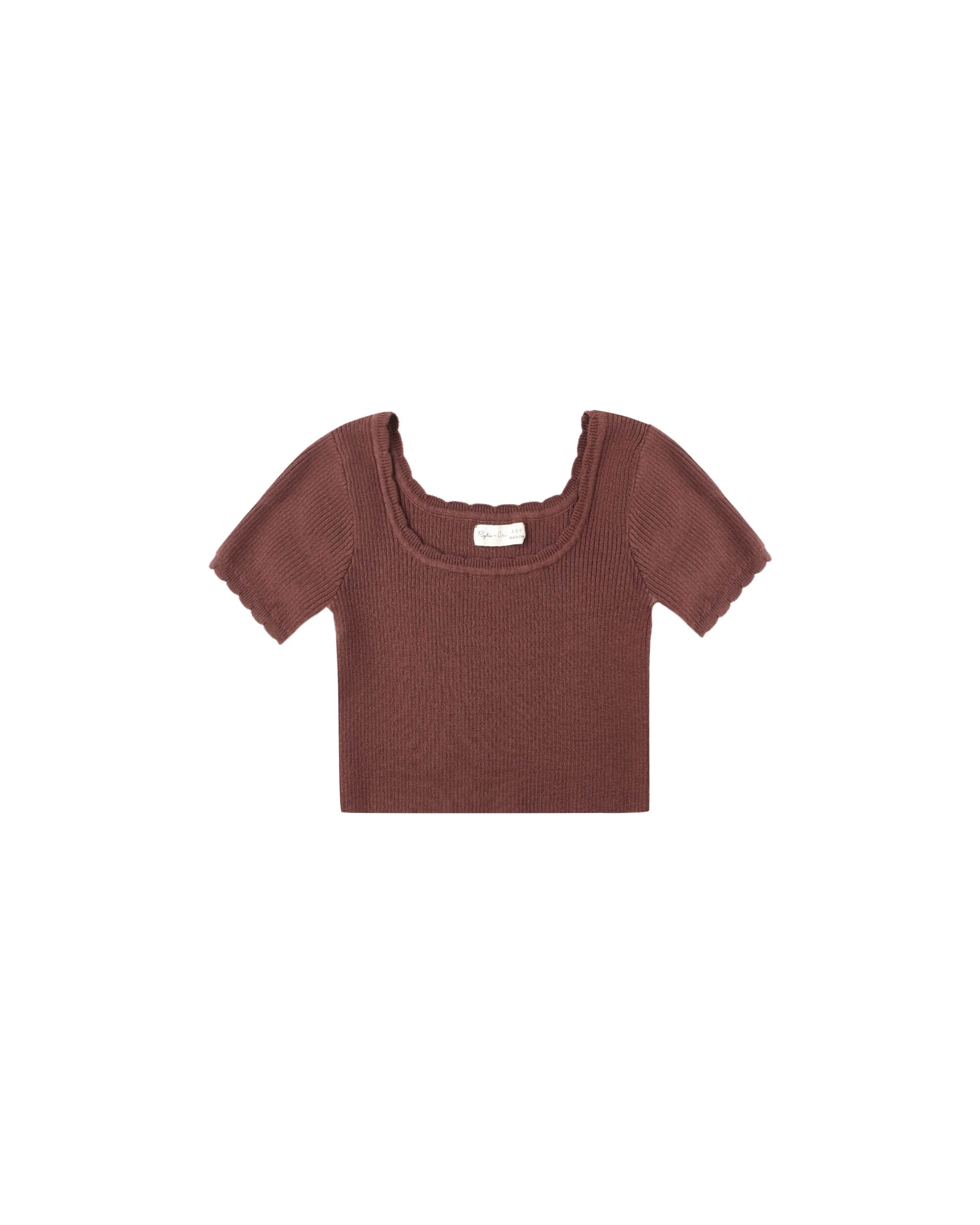 Scallop Tee || Burgundy