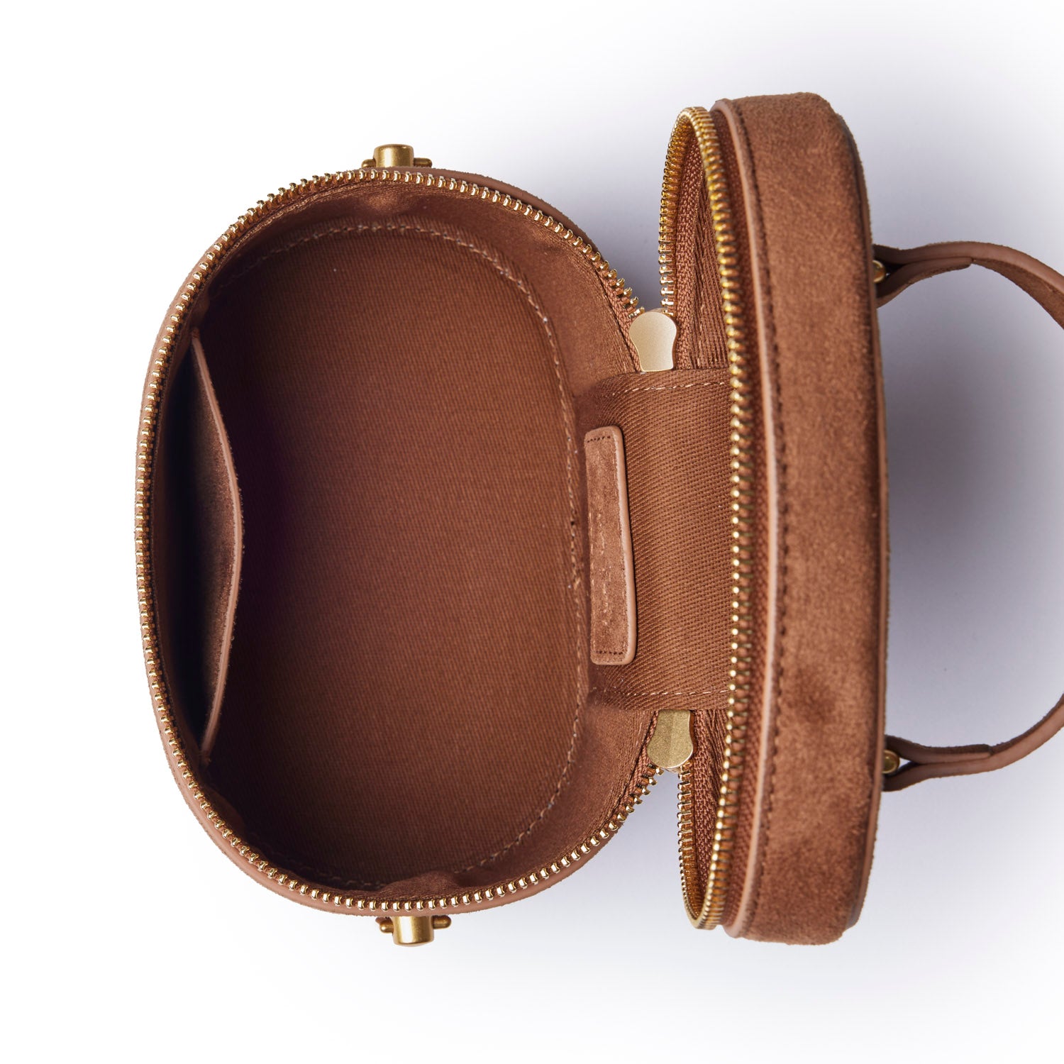 MINI SUEDE VANITY BAG - BROWN