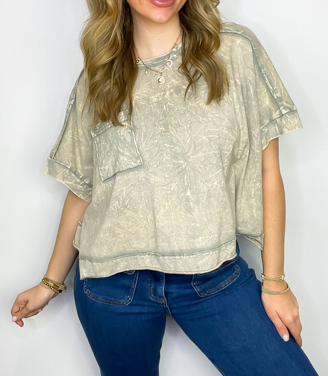 Vivid Aura Mineral Wash Oversized Tee