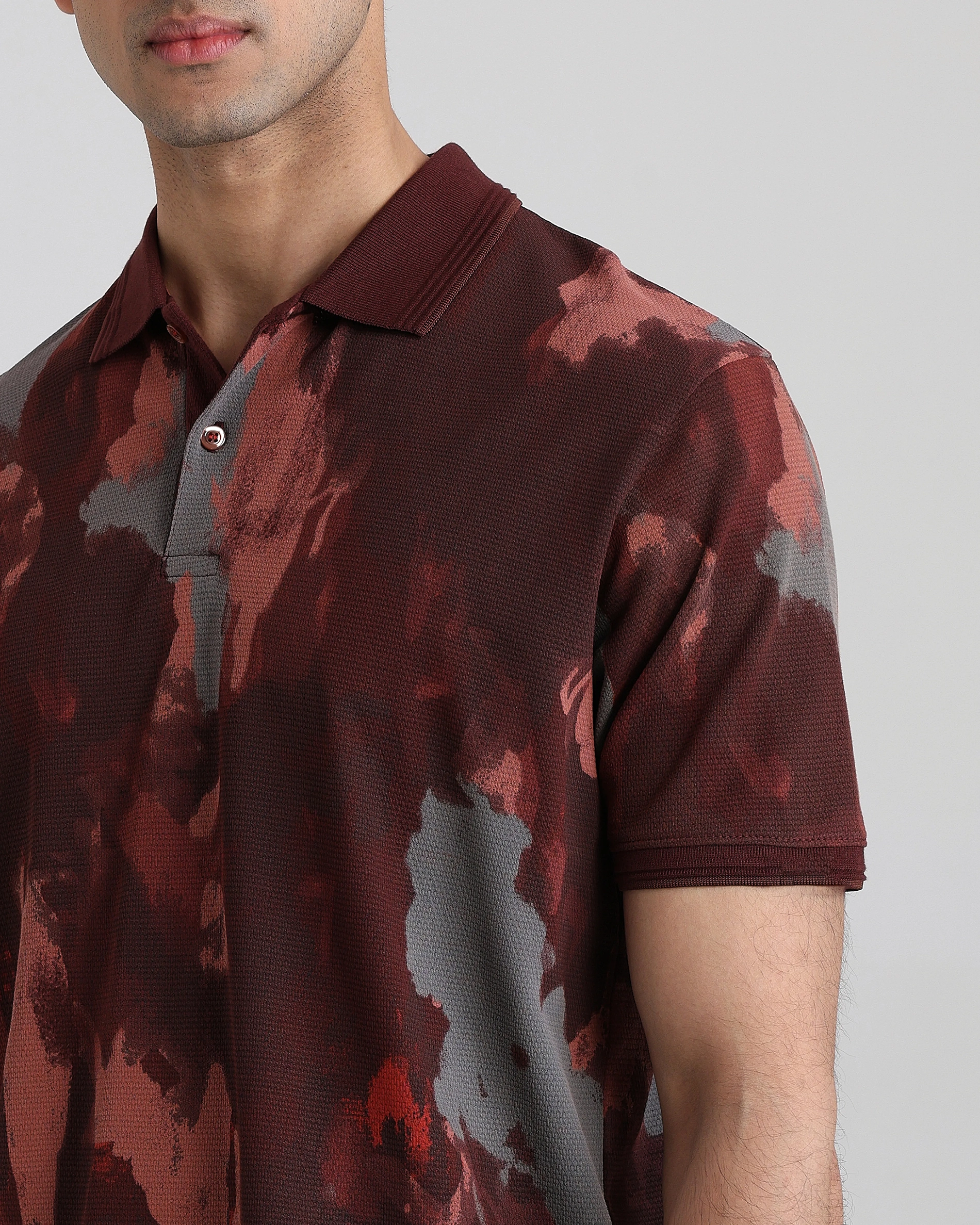 Retro nostalgia Abstract Rust Polo Shirt