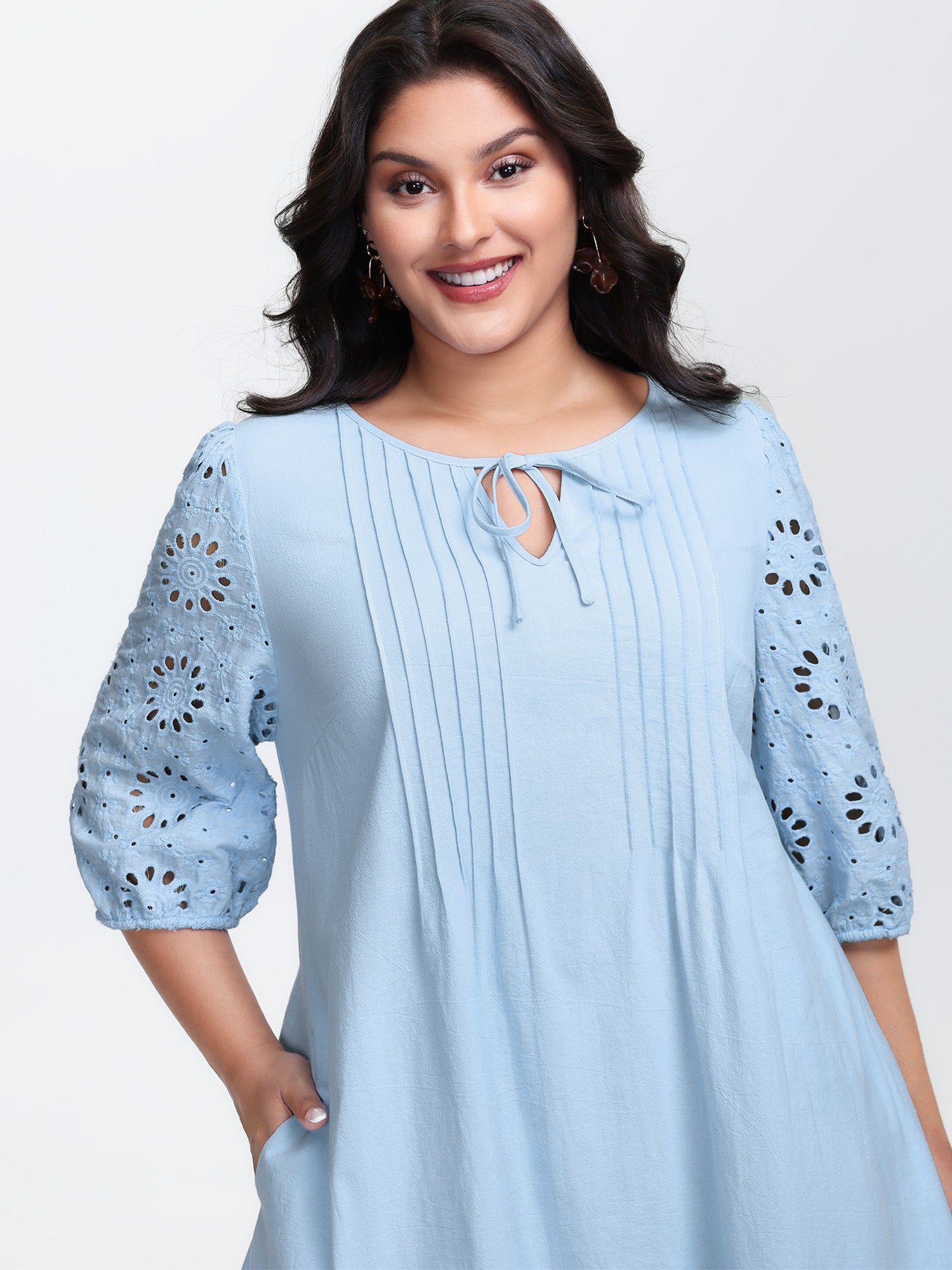 Pure Cotton Cut-Out Detail Mini Dress