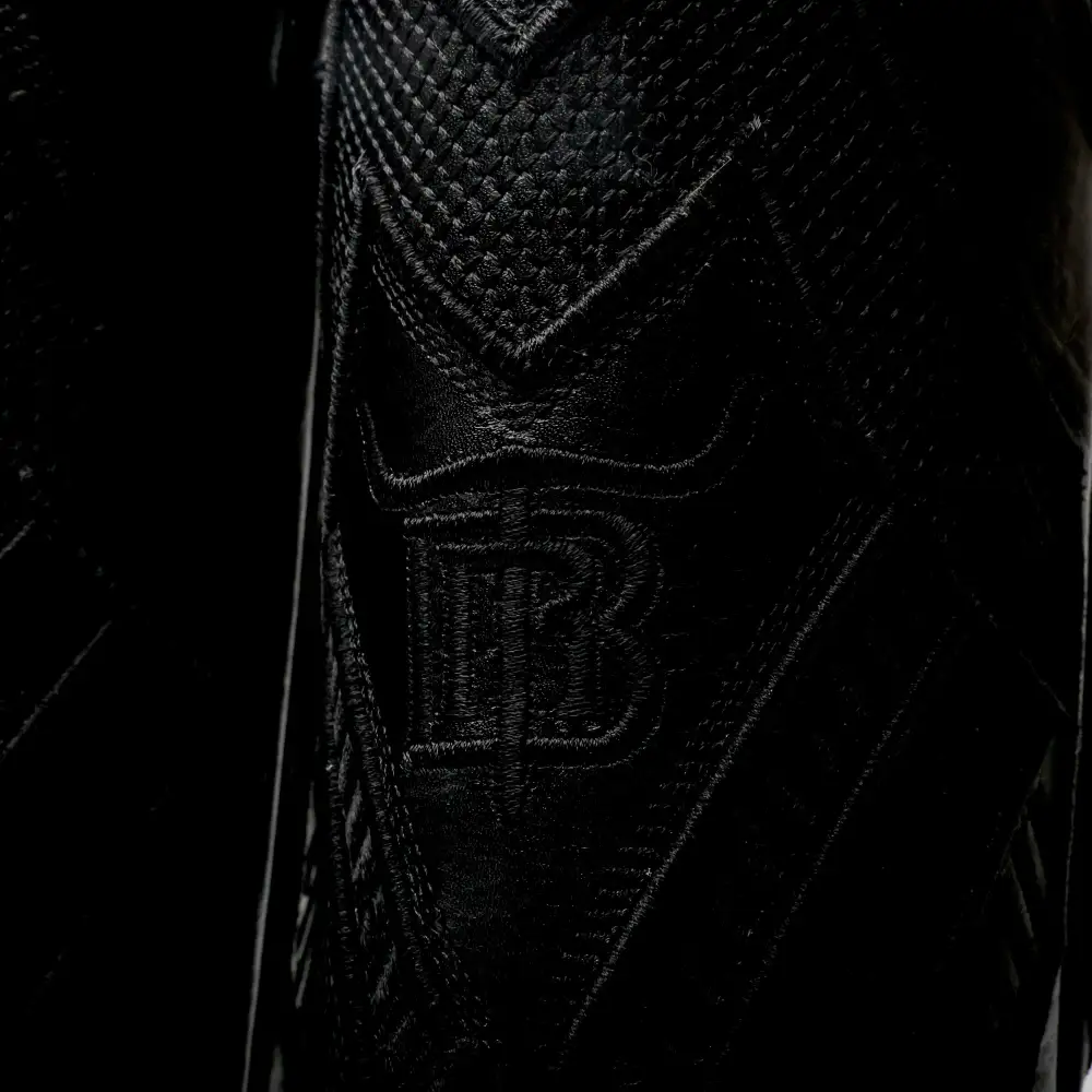 TOTAL BLACK Mini Pirarucu Leather Boots - Square Toe