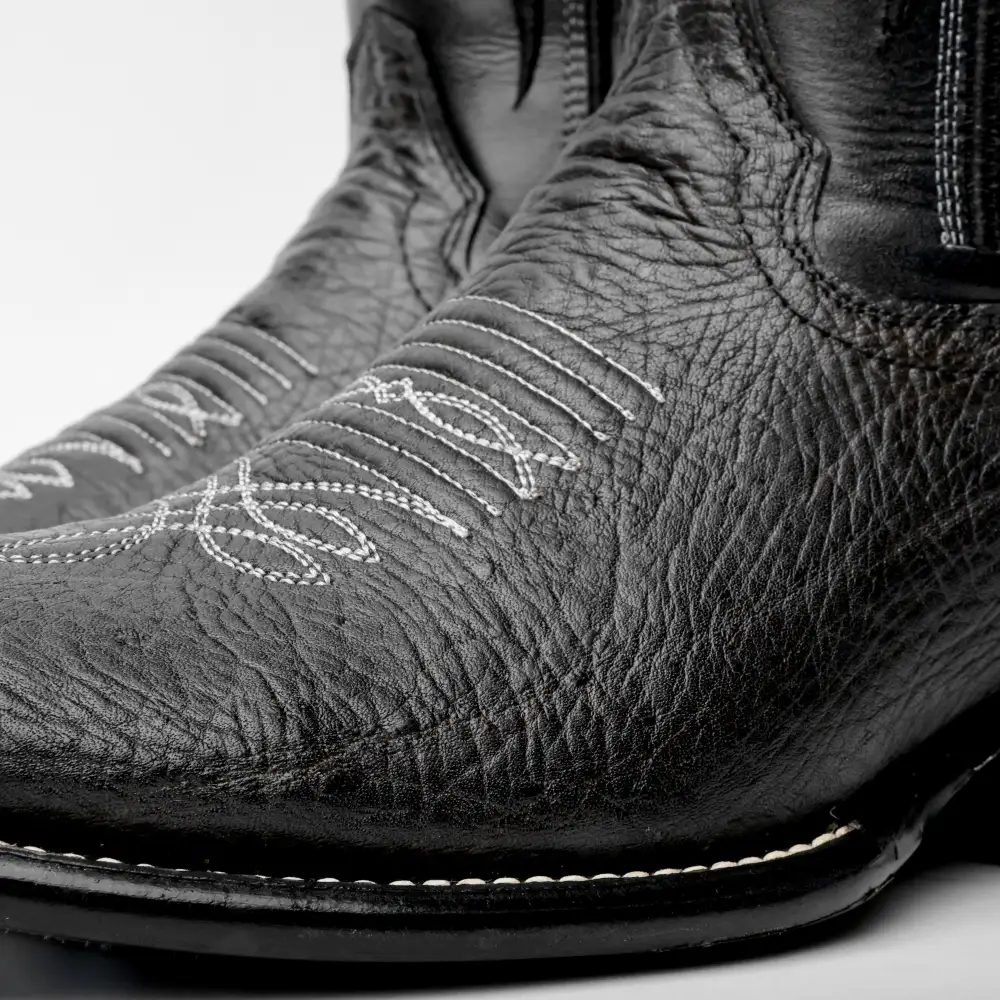 Genuine Black Bull Shoulder Boots - Cutter Toe