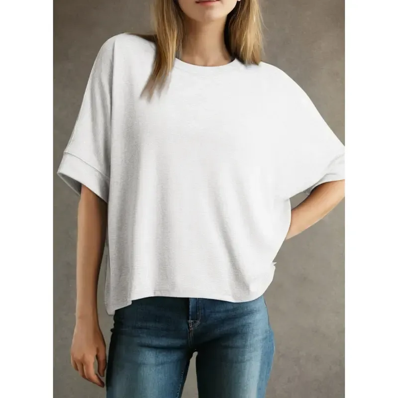2026 New Women's Loose Fit Plus Size Basic T-Shirt