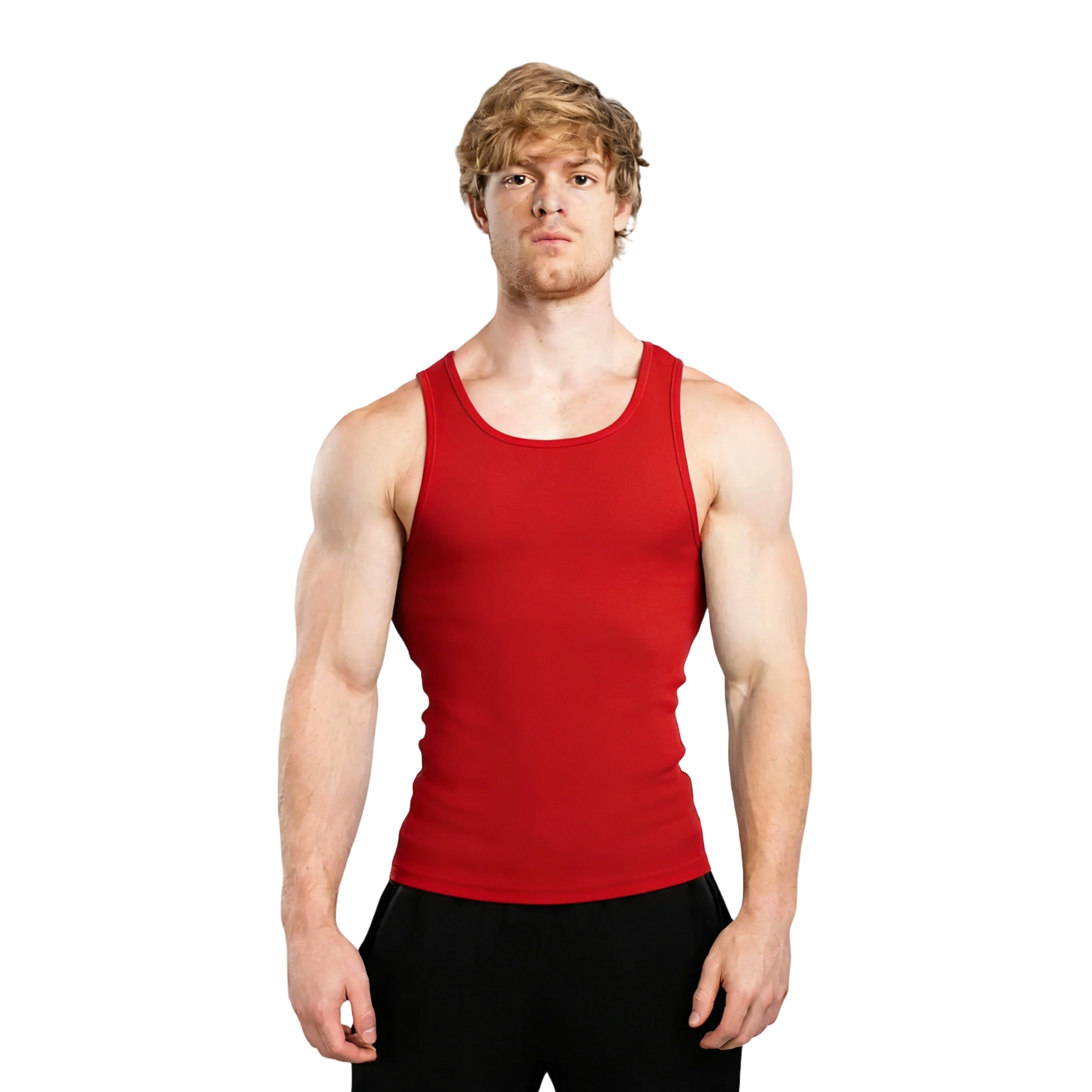 Men’s Slim-Fit Stretchy Ribbed Tank Top