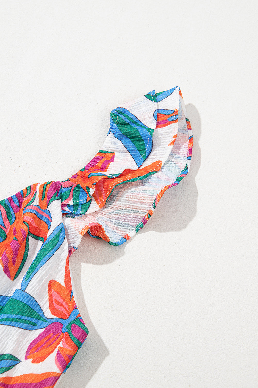 Red Boho Floral Ruffled Strap V Neck Maxi Dress