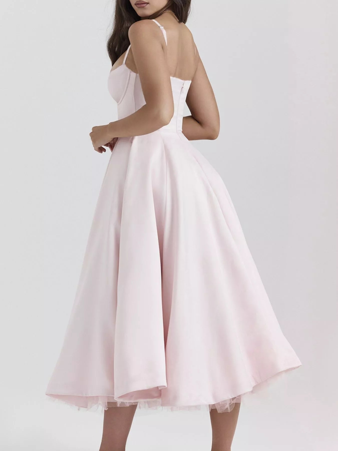 Sweetheart Neck A-Line Midi Dress