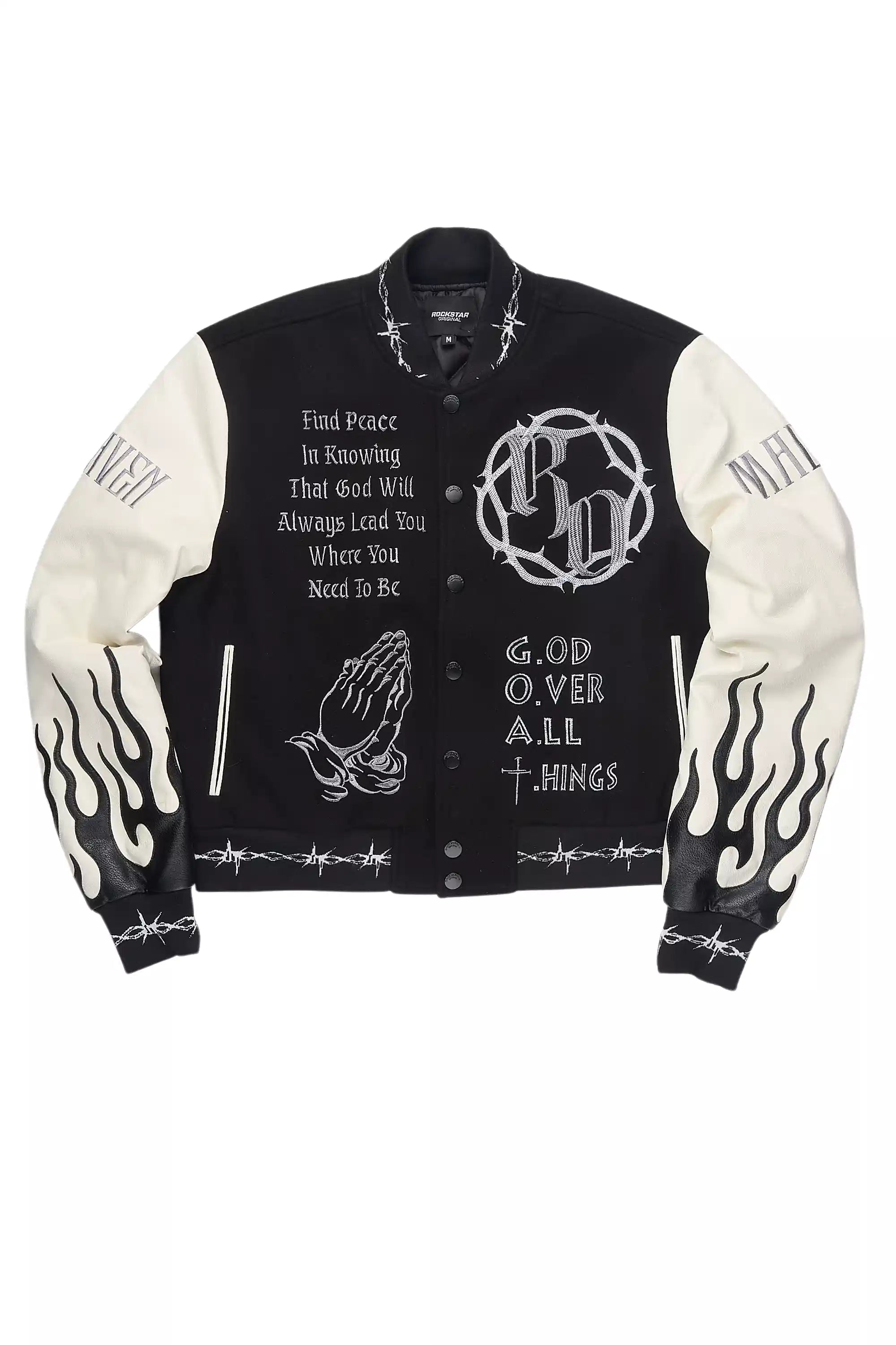 Yalanda Black Oversized Varsity Jacket