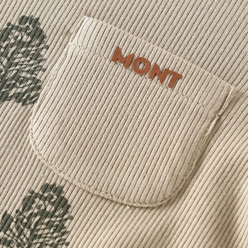 Baby Pine Tree Dark Khaki Pocket Romper