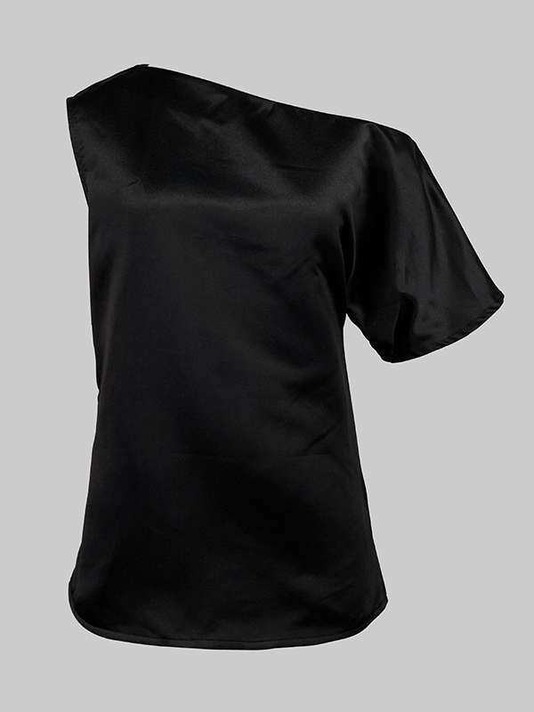 Loose Sleeveless Solid Color Off-The-Shoulder Two Pieces Set