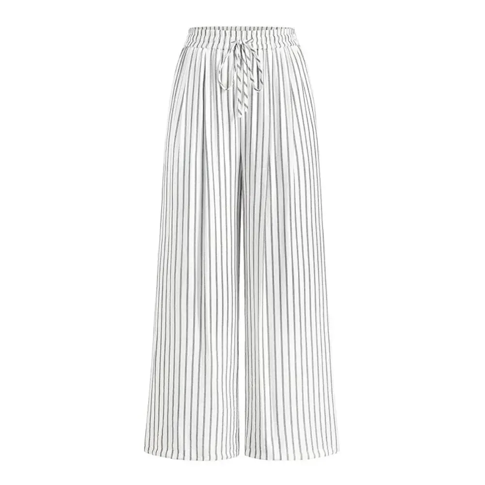 Women’s Striped Elastic Waist Wide Leg Palazzo Pants