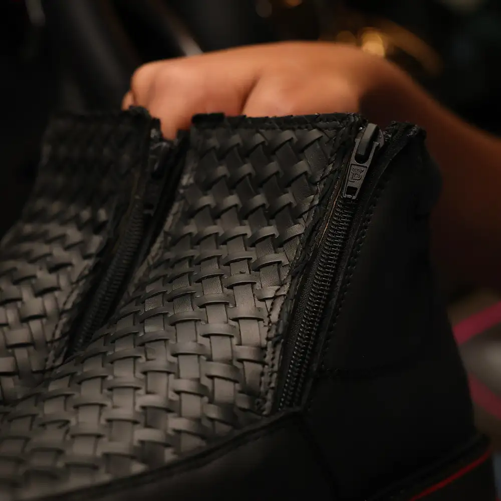 Black Basketweave Cowboy Shoes