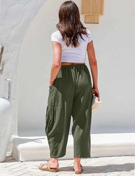 🎁Women's Polyester Wide Leg Pants with Pockets