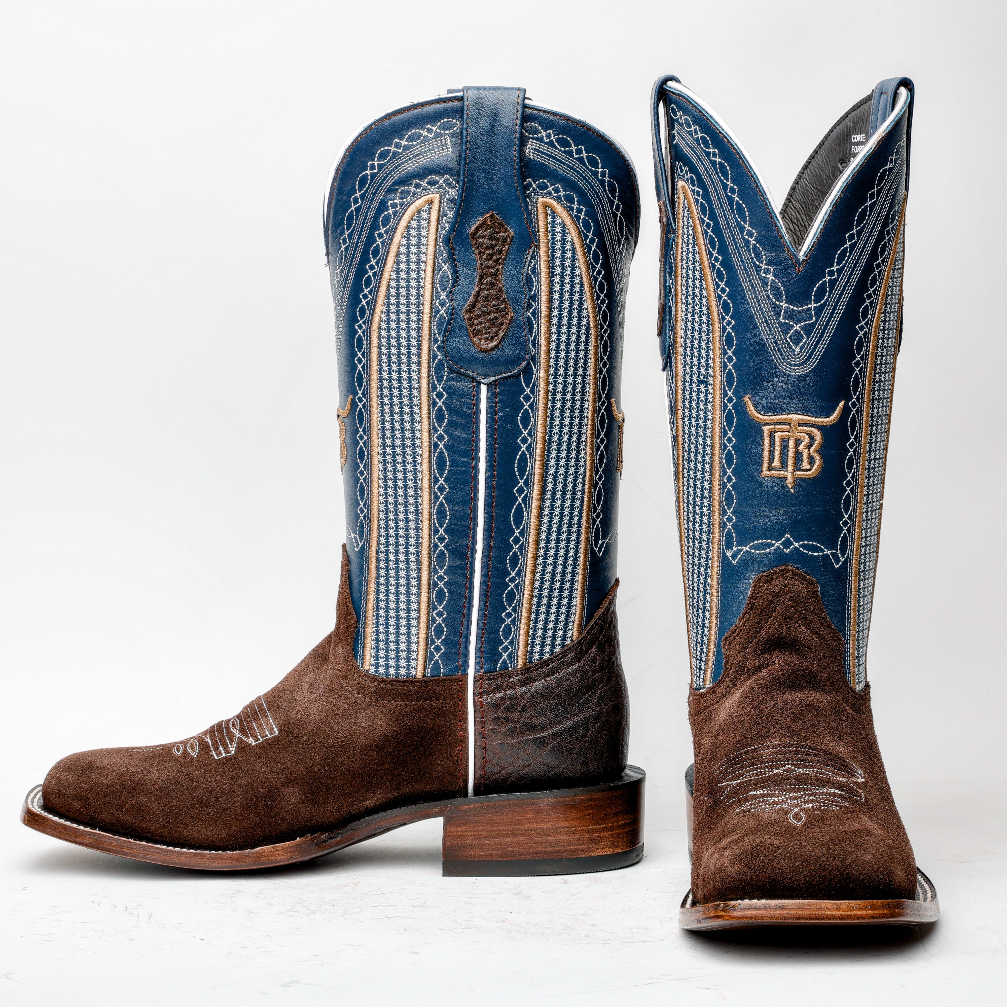 Chocolate Brown Rough-Out Boots - Square Toe