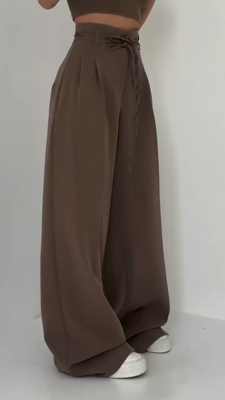 Women's Waist Belt Casual Pants