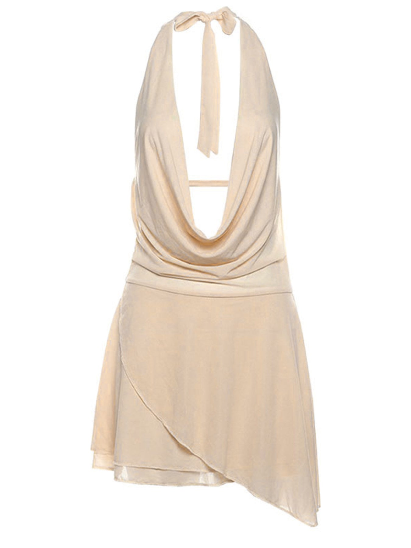 Ruffled Halter Neck Mini Dress