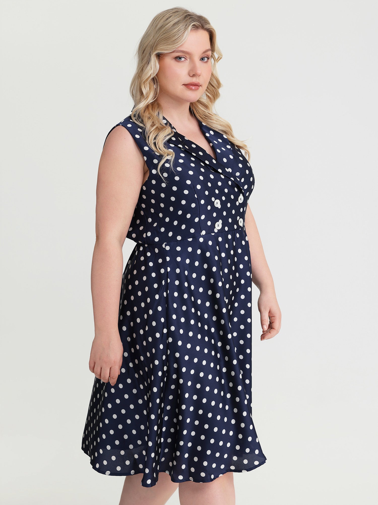 Retro Polka Dots Fit And Flare Mini Dress
