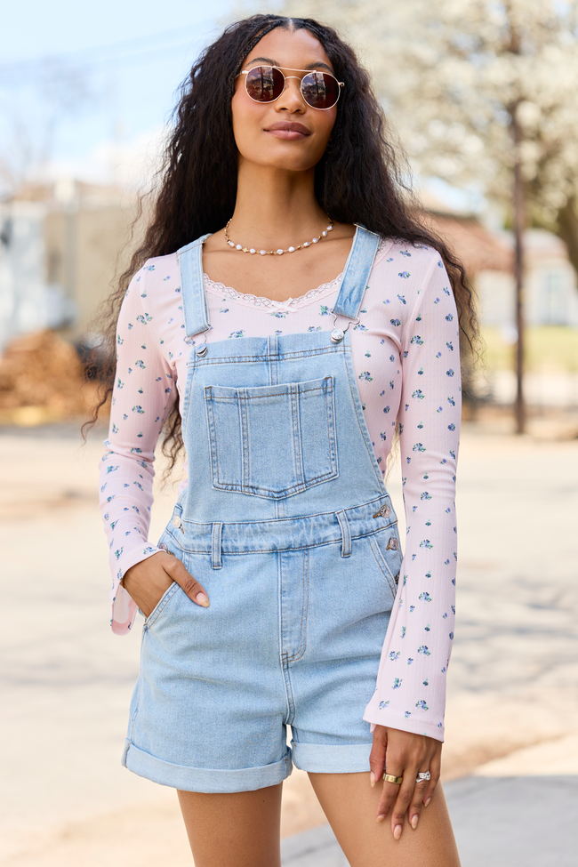 Tessa Light Wash Denim Overalls
