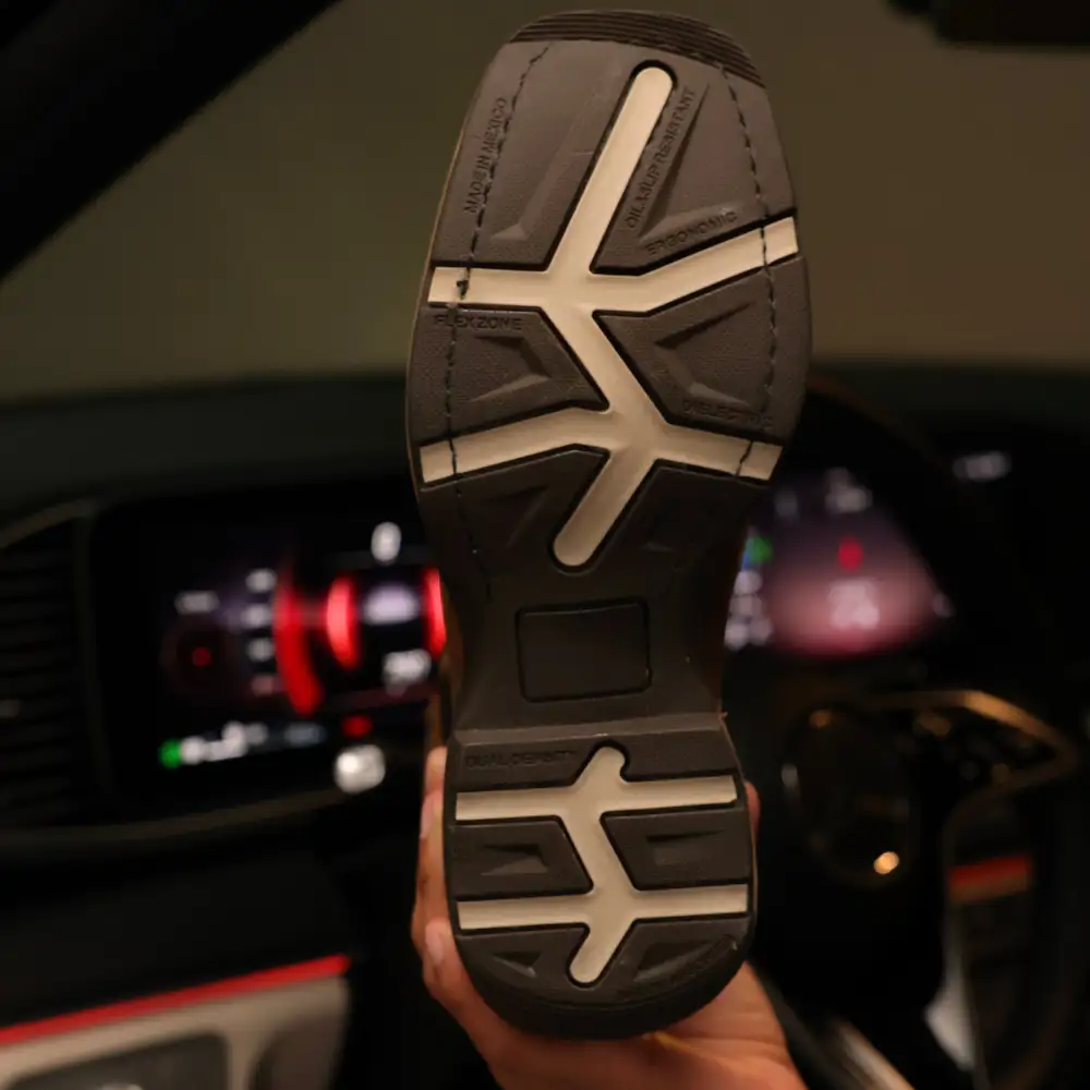 Distressed Brown “Whisky” Leather Work Boots - Square Toe