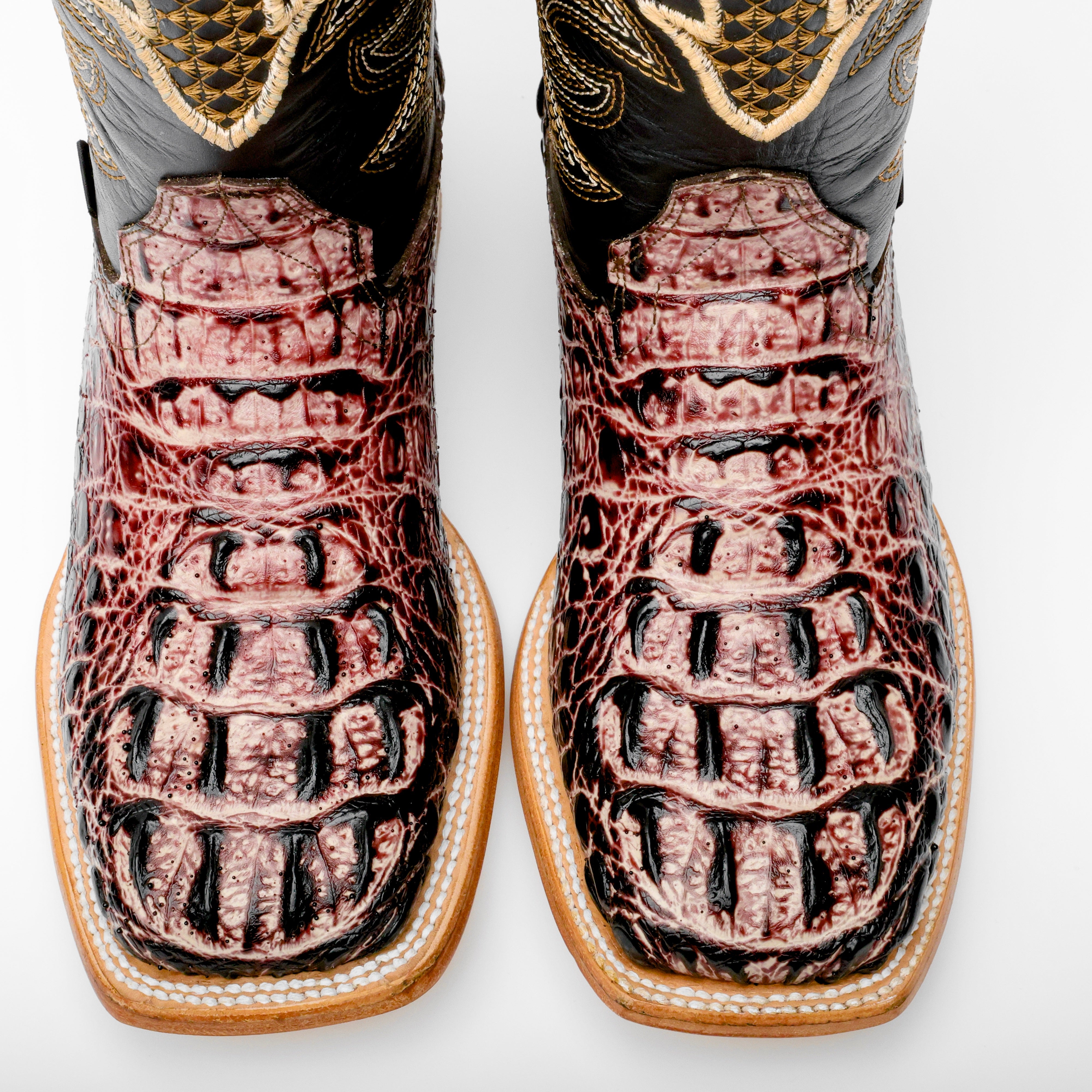 Orix Caiman Neck Leather Boots - Square Toe